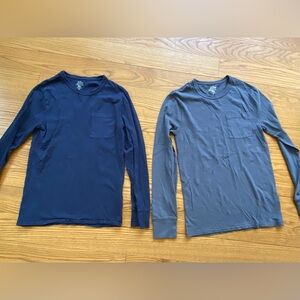 J. Crew Men's Long Sleeve Tees - Navy and Gray
